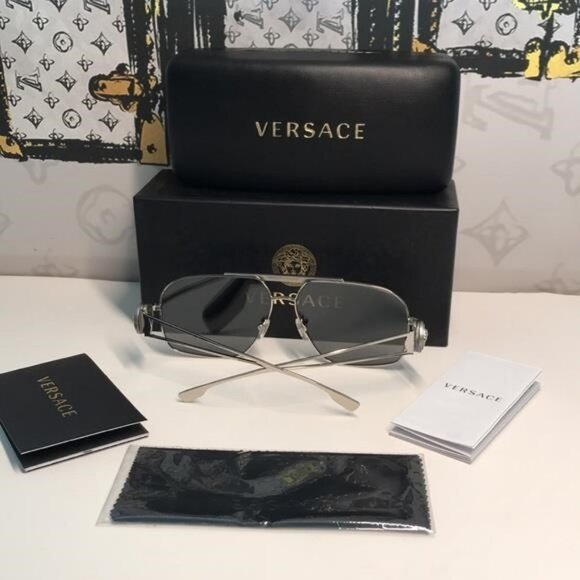 NEW AUTHENTIC Versace Silver Sunglasses VE2269 - Picture 3 of 13